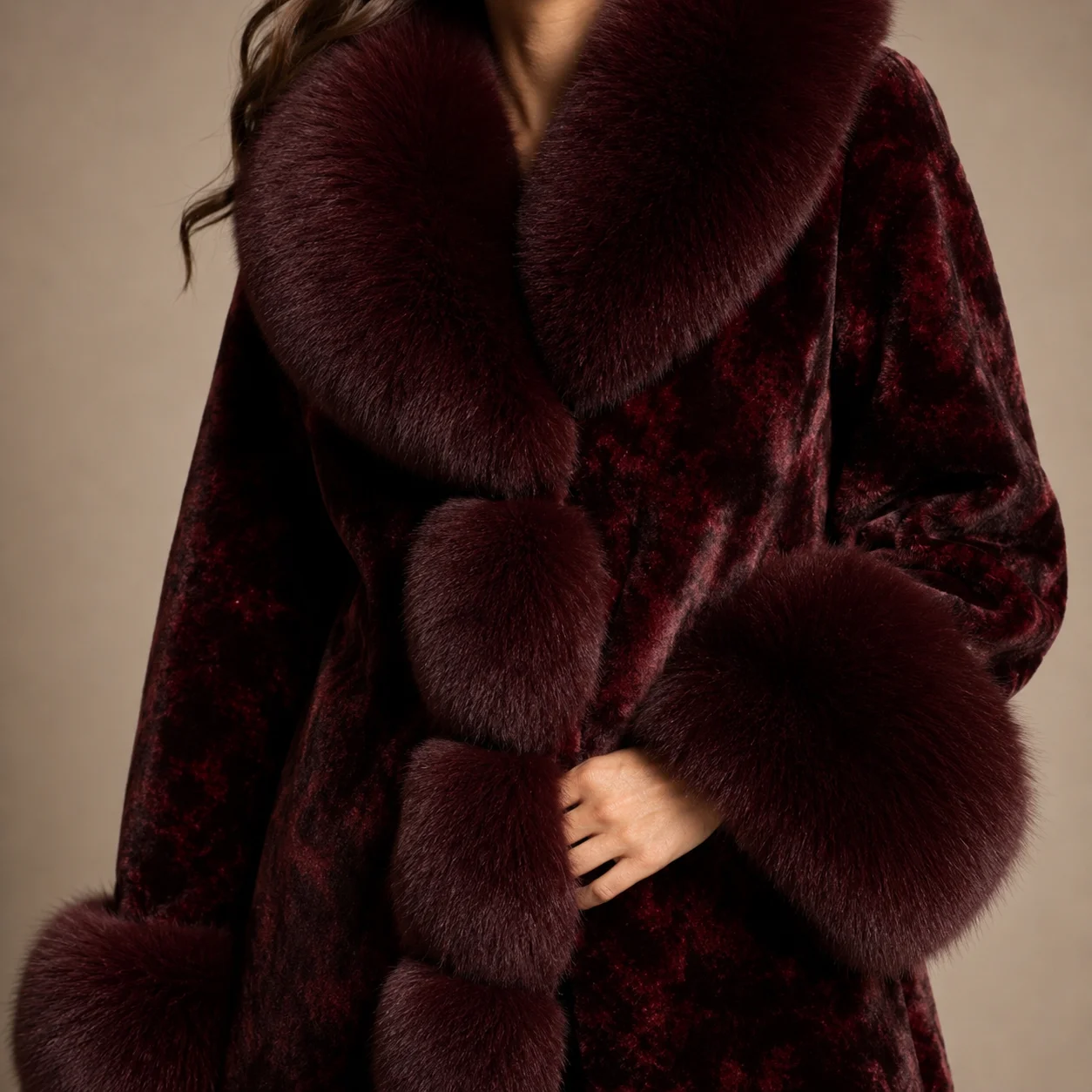 Red Faux Fur Coat
