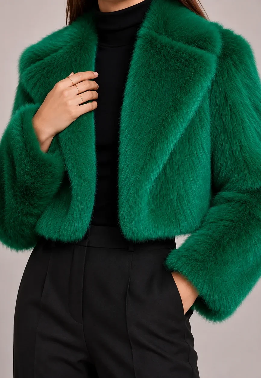 Green Faux Fur Jacket