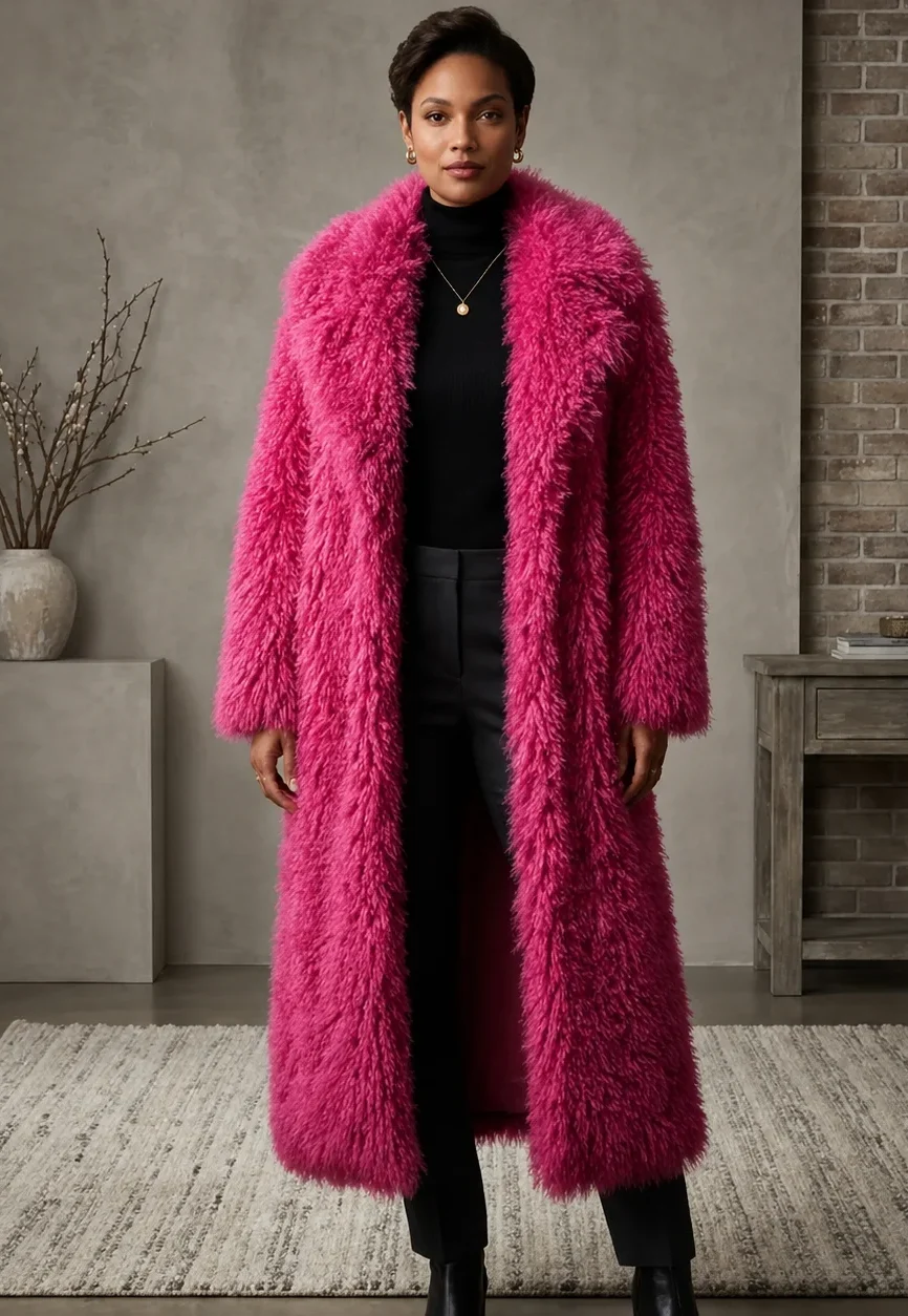 Pink Faux Fur Jacket