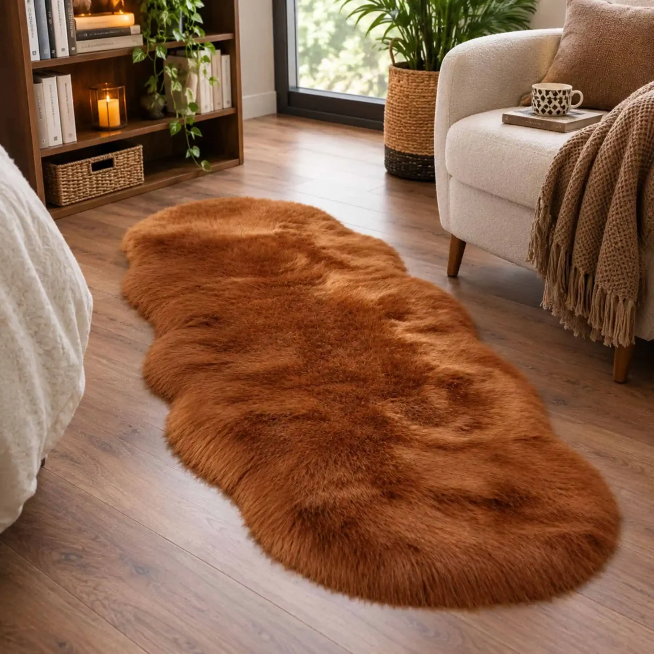 Faux Fur Rug - Soft Plush Area Rug for Bedroom