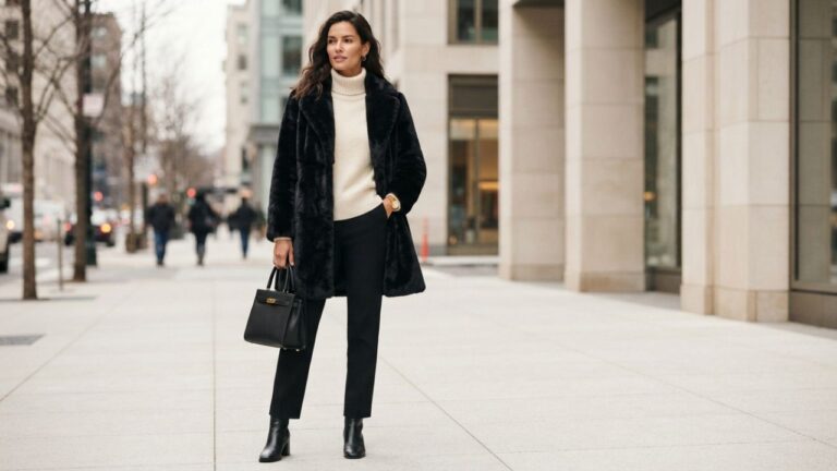 How to Style Black Faux Fur Coat: 12 Chic Outfit Ideas