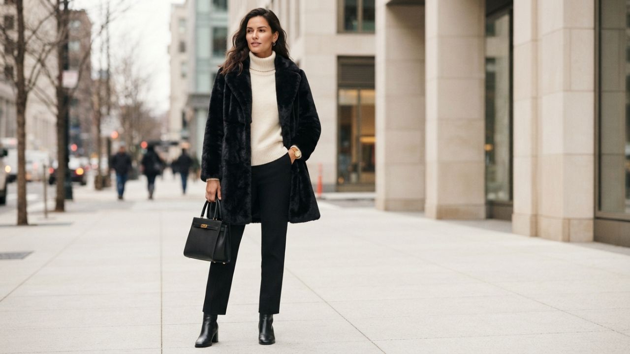 How to Style Black Faux Fur Coat: 12 Chic Outfit Ideas
